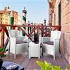 Dmora Set Salotto da Esterno Jupiter, Set da Giardino con Cuscini, Salottino Indoor e Outdoor Effetto rattan, 100% Made in Italy, Bianco