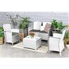 Dmora Set Salotto da Esterno Urano, Set da Giardino con Cuscini, Salottino Indoor e Outdoor Effetto Rattan, 100% Made in Italy, Bianco