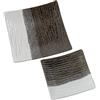 DRW Set di 2 centri quadrati in ceramica mosaico grigio e bianco 28x28x5 cm