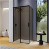 DEGHI Box doccia 70x90 cm scorrevole vetro temperato 8 mm bronzato profilo nero opaco 200 h - Tessa