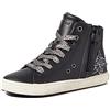 Geox J Kalispera Girl A, Sneakers Bambine e ragazze, Nero/Argento (Black/Dk Silver), 39 EU