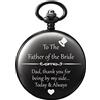 TREEWETO Personalizzato Orologio Da Tasca Inciso Per Uomo Groomsman Miglior Uomo Orologi Da Tasca Al Quarzo Fobwatch - Regali Sposo Per Matrimonio Testimoni Regalo Di Matrimonio, 2. Father Of The