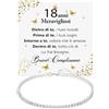 Bramart Bracciale Tennis Idea Regalo Compleanno 18 anni Donna con Pietre di Zirconia Cubica per lei Finitura in Oro Bianco Argento 925 Natale - Cofanetto con DEDICA incluso. (18 Anni - 5)