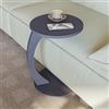 Sugodesign Tavolino rotondo da salotto, con ruote, a forma di C, elegante, ideale come piano d'appoggio per divano e poltrona, antracite