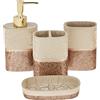 Sweet Home Collection Parker, set da 4 pezzi per vasca da bagno e doccia, in resina, design contemporaneo