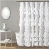 Lush Decor, Tenda da doccia Kemmy bianca, 183 x 183 cm