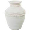 DRW Vaso da pavimento in ceramica sabbia fine bianca 26x26x35 cm
