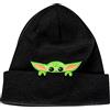 Concept One Star Wars The Mandalorian Grogu Peek-A-Boo - Berretto Lavorato a Maglia, con Risvolto, Taglia Unica, Colore: Nero