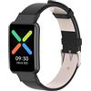 KUTEWEU Bracelet Compatibile con Oppo Watch Free, Sgancio Rapido Cinturino Strap PU Pelle Cinturino in Cinghia Bracciale Watchband per Oppo Watch Free Smartwatch Accessori - Uomini & Donne (Nero)