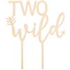 LOVENJOY Two Wild Decorazione per Torte Legno Rustico 2° Compleanno Topper per Torta per 2 Decorazioni per Torte di Compleanno, Confezione Regalo