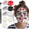 Festicy Set Trucco Viso Professionale Per Halloween 2025 | 3 Colori (Nero, Rosso, Bianco) I Trucco Halloween Viso Bambini E Adulti Con 3 Spugne E Pennello I Ideale Per Travestimenti E Costumi Halloween