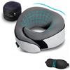 Proglobe Cuscino da Viaggio per Collo - Cuscino Cervicale, 100% Memory Foam, Cuscino per Dormire, Ideale per Viaggi in Aereo, Auto, Treno, Con Mascherina 3D, e borsa a rete premium, Grigio