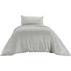 Ruggeri Set Lenzuola Copripiumino Piazza e Mezza, Cotone, Grigio