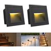 Arotelicht 2Pcs 3W LED Lampada da incasso a parete Bianco caldo 3000K Luci per scale IP65 Impermeabile Luci per passerelle Lampada da comodino in alluminio Illuminazione e luci decorative
