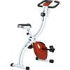 SPORTNOW Cyclette Magnetica Pieghevole con 8 Livelli di Resistenza e Seduta Regolabile in Acciaio Resistente Rosso |Aosom