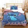 BSTELA9IE Stitch 3D Stampa Set Di Biancheria Da Microfibra Set Copripiumino Con Federa Cerniera Nascosta 2 Pezzi Per Bambini E Adulti Single（135x200cm）
