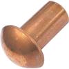 AERZETIX - Set di 10 rivetti in rame Ø6x10mm con testa semitondo - rivetto a testa bombata - rivetto pieno/rivetto a pressione - DIN 660 - C48041