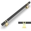 Amerdeco 10 pezzi Maniglie per Mobili da Cucina Distanza fori 192mm Oro nero Maniglie cucina armadietti in acciaio Lega di zincoper mobili da cucina per mobili UK0003