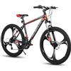 Hiland Mountain bike, 3 raggi, cambio a 21 marce, telaio in alluminio ruote da 26 pollici, freno a disco bici per uomini e donne MTB, nero