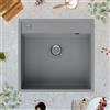 GM GranMaster GRANMASTER Magma Lavandino Cucina in Granito 1 vasca - Lavello Cucina in granito con sifone - Resistente agli urti e alle temperature - Facile da montare 53x50x20,4cm - Colore Titan