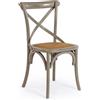 KONTE.DESIGN Set di 2 sedie CROSS in legno di olmo grigio scuro e rattan naturale