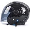 VVPEC Casco Moto Jet Bluetooth Integrato Auricolare E Microfono Integrati con Visiera Retrattile Certificazione ECE Casco Jet Jet Per Adulti Uomini Donne - Mezze Caschi Moto Stile Vintage(4,M=57~58cm)