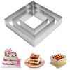 Rdddhur Anello per Torte, Set di 3 Coppapasta Quadrato Acciaio Inox Stampi per Torte, Stampo Torta Quadrato Ø 10/15/20, Tagliapasta Anello per Pasticceria Dessert