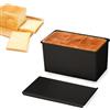 thirei Stampo per Pane in Cassetta, Stampo Toast, 450G Impasto Stampo per Pane con Coperchio, per Pane, Torte e Pasticcini, Nero