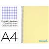 Liderpapel Quaderno a spirale Liderpapel A4 Wonder copertina plastica 80 h 90 g quadro 4 mm con margine colore giallo
