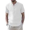 Muscle Cmdr Uomo Cotone Henley Camicie Ogni Giorno Leggero Manica Corta Spiaggia Hawaiana Spiaggia Morbida Tee Bianco L