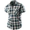 JOGAL Camicia da uomo a maniche corte in cotone e lino, vestibilità normale, estiva, per il tempo libero, con tasche, verde, L
