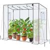 Ohuhu Serra da Giardino con Finestre, Mini Serra Walk-in con Pellicola di Copertura in PE da 130g/m², 200x77x170 cm serra da balcone Resistente e Durevole Multiuso Riparo per Piant, Bianco