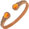 JEROOT Bracciale da donna in rame, rame puro, bracciale magnetico con 6 potenti magneti, bracciale vintage a forma di fiore in rame con 2 occhio di gatto