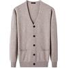 ZMNKH 100% Cashmere Uomo Cardigan a Maglia Cardigan con Collo a V con Tasche,Maglia a Maniche Lunghe Pullover Maglione