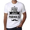 One in the City Uomo Maglietta 100% Puro Super Farmacista - 100% Pure Super Pharmacist - T-Shirt Stampa Grafica Divertente Vintage Idea Regalo Originale alla Moda Bianco M