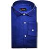 Generic Camicia Sartoriale, 100% Cotone, Manica Lunga - Atelier Gatti, 100% Made in Italy (Blu Elettrico) (XL)