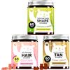 Bears with Benefits Trio per capelli, pelle e linea - biotina per i capelli, rame per la pigmentazione della pelle, cromo per il metabolismo - 180 pezzi - vegano e senza zucchero