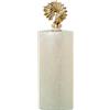 DRW Vaso in ferro con coperchio fisso in alluminio dorato 21x11x65 cm