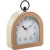 DRW Orologio da tavolo in metallo e legno naturale 16x5x21 cm