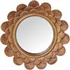 DRW Set di due specchi in resina a forma di fiore dorato, 18 x 18 x 2,5 cm