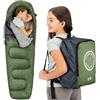 trail outdoor leisure Trail Sacco a Pelo Bambini Stile Mummia 3 Stagioni 300 gsm Sacco a Pelo Leggero e Compatto per Bimbo e Bimba con Zainetto per Trasporto Incluso Accessori Campeggio
