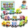 BelleStyle Giochi Legno Bambini 1-4 Anni, Trenino Legno Magnetico Animale con Numero, Giochi Educativi Montessori
