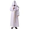 BLESSUME Costume da Monaco Frate Medievale Abito Talare Costume (L, Bianca)