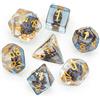 cusdie Set di dadi poliedrici in resina riempiti di dadi per giochi di ruolo come Dungeons and Dragons (RPG), giochi da tavolo, giochi da tavolo (barca a vela)