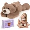 Joyreal 1.5 kg Orsetto Ponderato per I'ansia, Sollievo Dall'ansia per Gli Adulti, Orsetto in Peluche ponderato, Giocattoli Sensoriali per l'autismo, Animale di Peluche Ponderato 1.5 kg