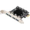 DIioee Scheda PCI Express USB 3.0 a 4 Porte Scheda di Espansione PCI-E USB 3.0 Scheda Adattatore da PCIE a USB 3.0 per Slot PCIE 1X 4X 8X 16X