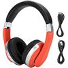 Yencoly Cuffie Bluetooth, Cuffie Auricolari Wireless con Design a Raggio telescopico Stereo, Cuffie con Microfono Cuffie Bluetooth Pieghevoli per PC Gaming Computer(Orange)