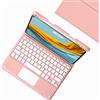 GUPENAA Custodia con Tastiera per Xiaomi Pad 6/6 PRO 11 2023 con Touchpad, Portamatite Incorporato, Tastiera Bluetooth Wireless Rimovibile Magnetica con Mouse,Rosa