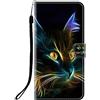Sunrive Cover compatibile con DOOGEE N55/N55 PRO, Custodia con supporto di stand e in Pelle artificiale per carte di credito Portafoglio Flip Chiusura Magnetica bumper(Q Gatto 6)