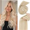 YDDM Extension Capelli Veri Biadesivo 20pcs 40cm 40g Biondo cenere con biondo chiaro extension biadesive capelli veri Tape In Extension Extension Adesive Capelli Veri(16inch,P18K/60#)